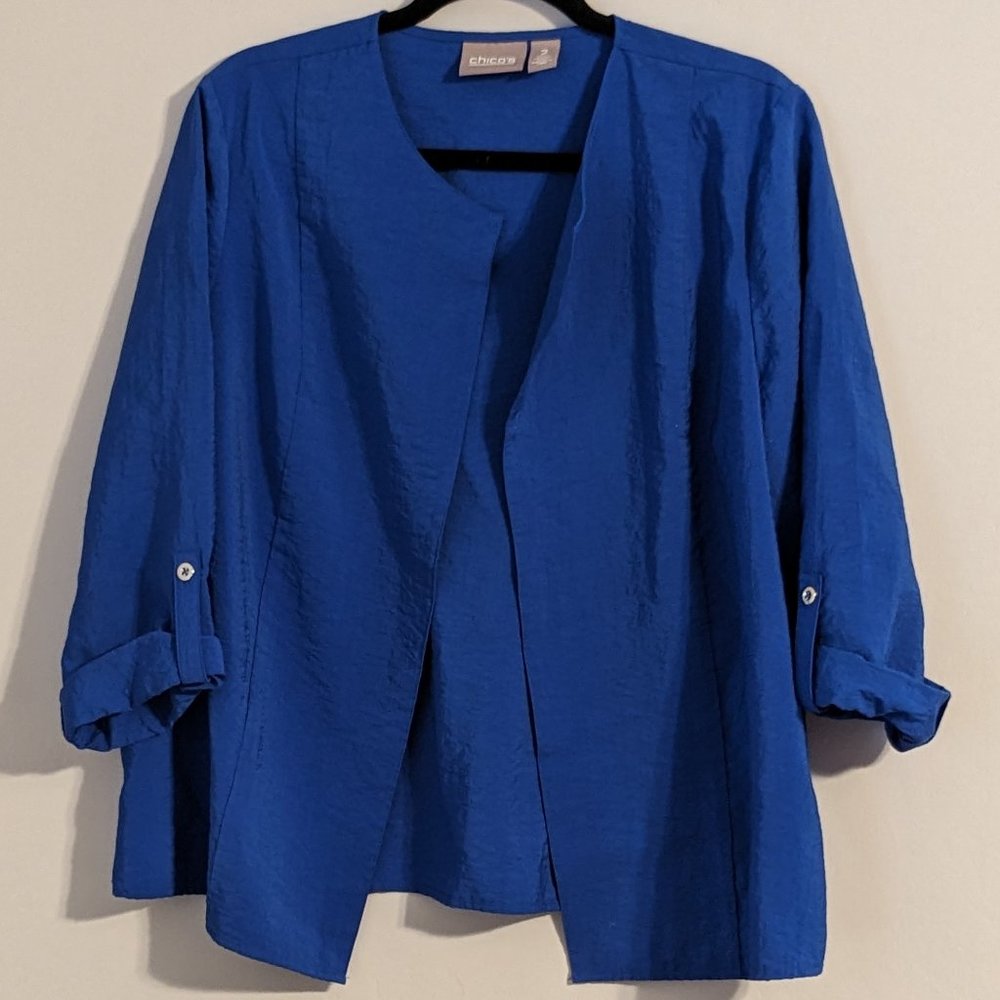 CHICO's Royal Blue Lightweight Jacket, Size 2